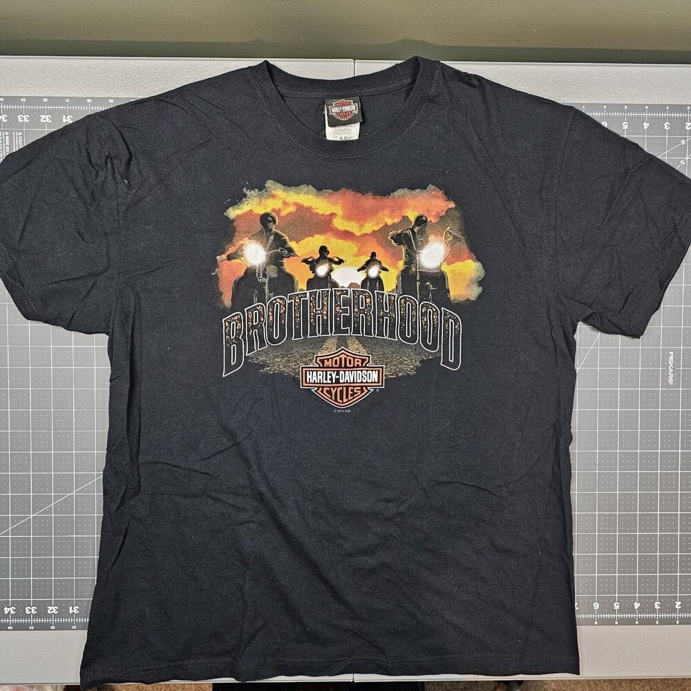 Harley Davidson Tshirt Mens XL Brotherhood Y2k Streetwear Biker Motorcycle 90s